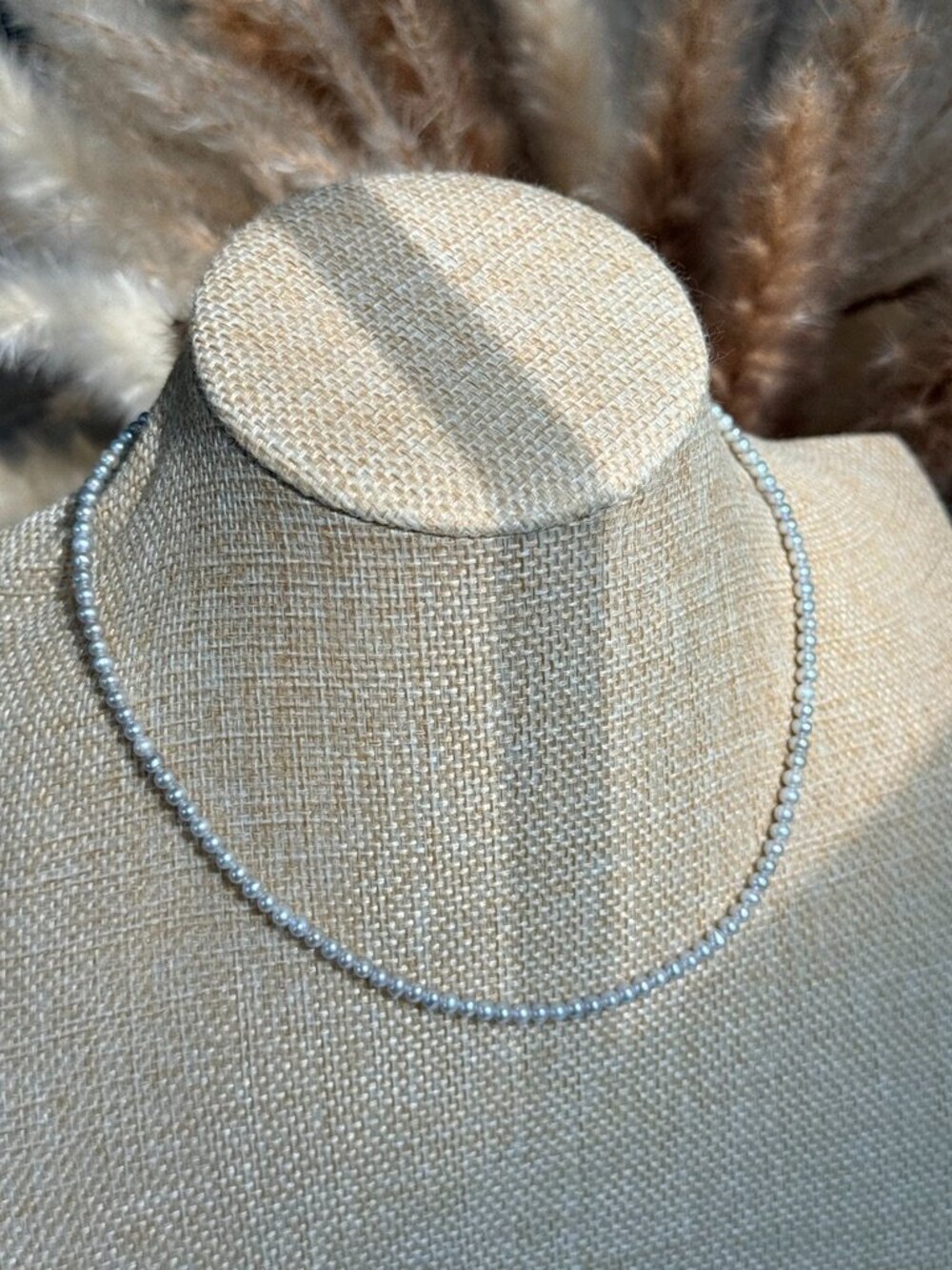 Tiny Grey Freshwater Pearl Necklace
